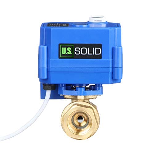 Image of U.S. Solid Motorized Ball Valve- 1/2" Brass Ball Valve with Manual Function, Full Port, 9-24V AC/DC and 2 Wire Auto Return Setup