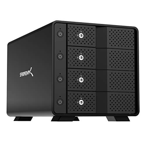 Image of SABRENT 4 bay hard drive docking station, SSD HDD 2.5 3.5 inch SATA case dock, external SSD enclosure, offline cloning, ON/OFF switches, tool-free, USB cables type A & C included (DS-SC4B)