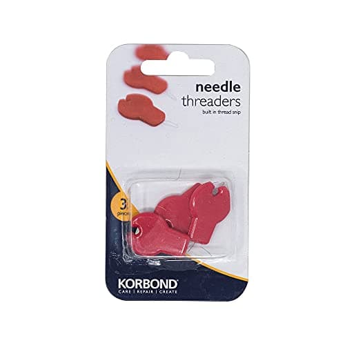 Image of Korbond Three Pack Needle Threaders with Built in Thread Cutter – Ideal for Crafting, Sewing, Quilting, Repairs and Embellishment, Silver