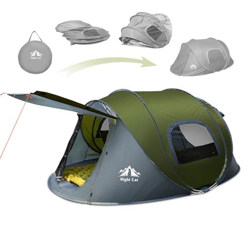 Image of Night Cat Pop Up Tent 2 Person:2 Man Tent Waterproof Instant Camping Tent Backpack Trekking Outdoor for River Mountain