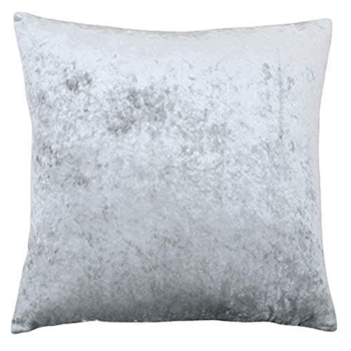 Image of Riva Paoletti Verona Polyester Filled Cushion Square - Silver - Velvet Feel - Crushed Velvet Look - Hidden Zip Design - 100% Polyester Case - 55 x 55cm (22" x 22" inches) - Designed in the UK