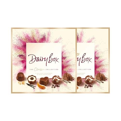 Image of Dairy Box Milk Chocolate Selection - 160g (Pack of 2)| Irresistible Assortment of Fine Milk Chocolates | Perfect for Chocolate Lovers