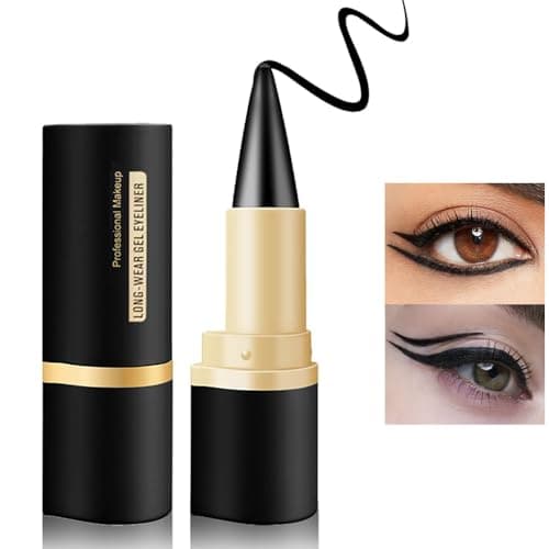 Image of Eyeliner Pencil - Black Eyeliner Pen Gel/Quick Drying Eye Liner/Waterproof Smudge-proof Long Lasting Cat Eye Makeup/Black Smokey Eyeshadow Stick Crayon (Black 04)