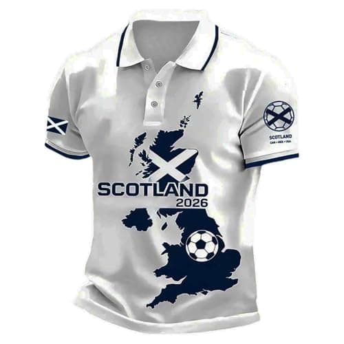 Image of Football Shirts Mens, Scotland Football Shirt Mens 2026 World Cup: Polo Shirts Jerseys Top Sports Breathable Poloshirt Short Sleeve Outdoor Jersey Tops Classic Graphic Clothing Plus Size Blue XXL