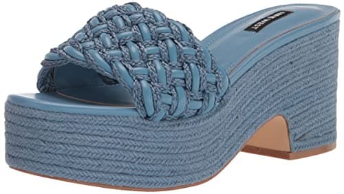 Image of Nine West Women's Roxana Wedge Sandal, Medium Blue 420, 7.5 UK