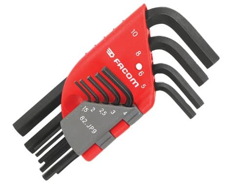 Image of Facom FCM82HJP9 82H.JP9 1.5 - 10mm Metric Hexagon Key Set (9 Pieces) (Old Version)
