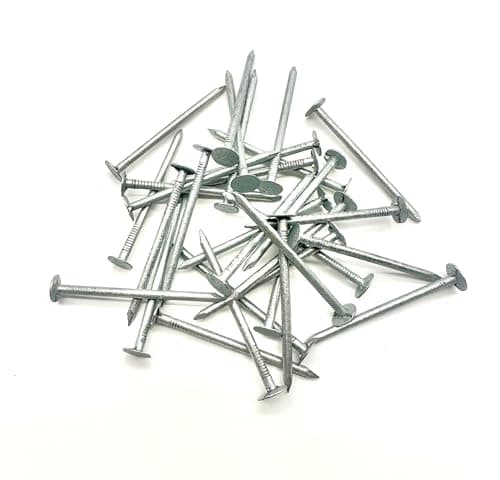 Image of 50mm Galvanised Clout Nails. Large Head. 200g Pack, Approx 86 Nails. Roofing Nails and Tacks for Sheds, hutches, Huts.