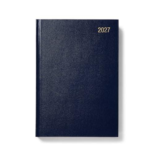 Image of Morgan’s Direct 2027 NEW EDITION A5 Diary Day Per Page Navy Blue | Hardback Daily Planner Desk Diary | Office, Home & Business Organiser | Work, Appointment & Personal Schedule Planner