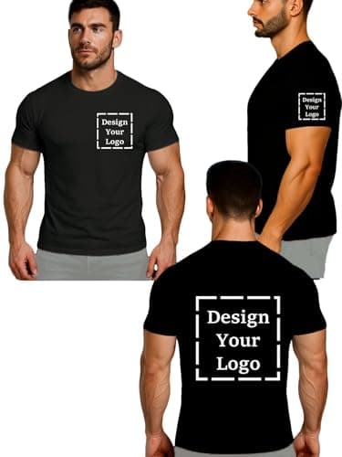 Image of Custom T-Shirt Design Your Own - Personalised Text Print Front or Back - Cotton Tee for Men (Black,5XL)