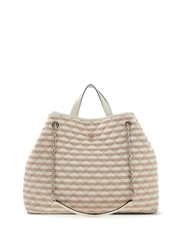 Image of GUESS shopper bag Giully II 2 In 1 Tote Bag Taupe Multi