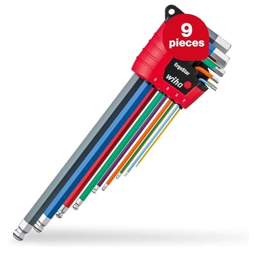 Image of Wiha ErgoStar MagicRing® Colour Hex Ball End L-Key Set, 9 Piece