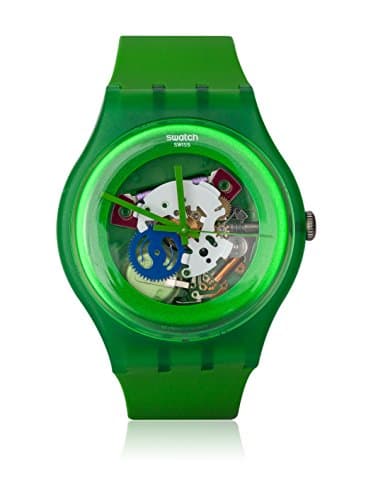 Image of Swatch Unisex Analogue Watch with Green Dial Analogue Display - SUOG103