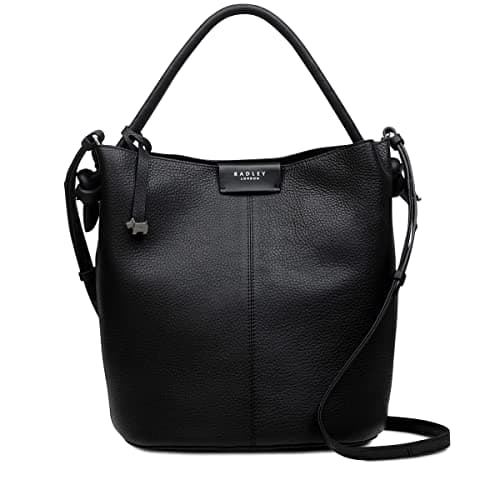 Image of Radley Leather Cross Body Multiway Bucket Zip Top Bag Ada Street in Black