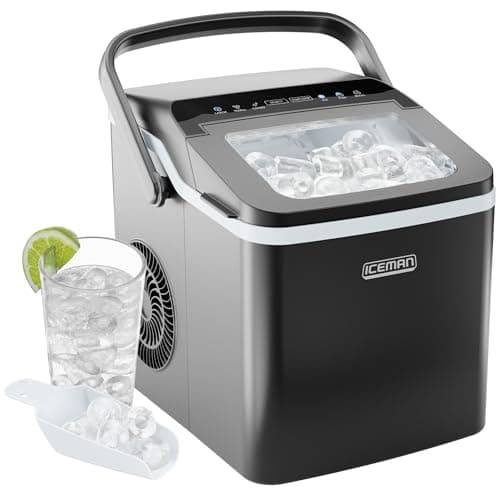 Image of ICEMAN Dual-Size Ice Maker Countertop - Portable Ice Machine, Large and Small Ice Machine Maker with Self Cleaning, 9 Cubes in 7 Mins, 10kg/24hrs, for Home, Kitchen, Office, Party, Ice Scoop Included