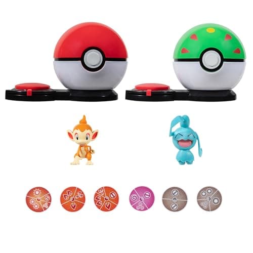 Image of Pokémon Surprise Attack Game- Chimchar with Poké Ball vs. Wynaut with Friend Ball