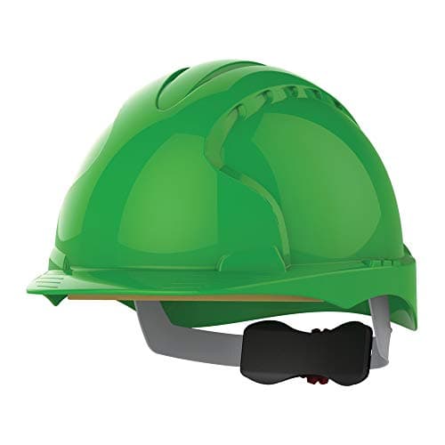 Image of JSP EVO3 Safety Helmet Hard Hat - Non-Vented - Green - Wheel Ratchet Adjustment - Comfortable Adjustable Fabric Harness - Lightweight - For Construction, Electrical & Industrial - EN397, EN50365