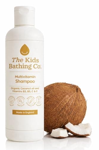 Image of Multivitamin Shampoo with Vitamins B3, B5, C & E and Organic Coconut Oil - 250ml - Gentle Kids Shampoo for All Hair Types - Nourishing Children's Shampoo for Sensitive Scalps