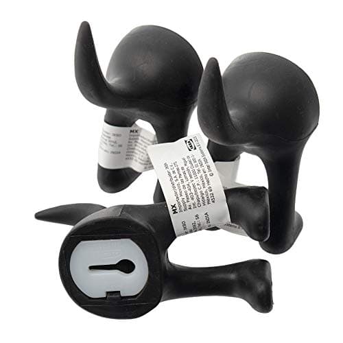 Image of Bastis - Set of 3 Dog Tail Hooks Hat Coat Key Wall Mounted Hanger (Black)