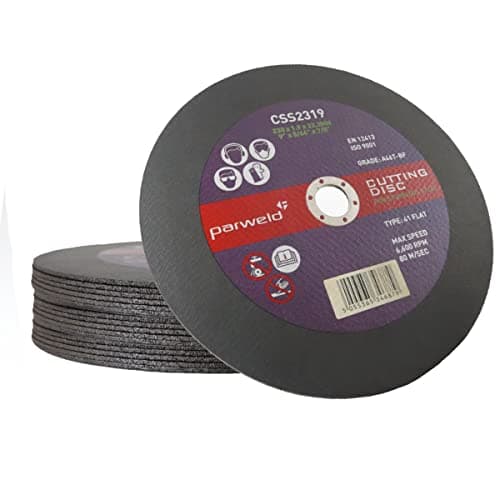 Image of (PACK OF 10) Parweld (9") 230mm x 1.9mm Thin stainless Steel Cutting discs - metal slitting discs