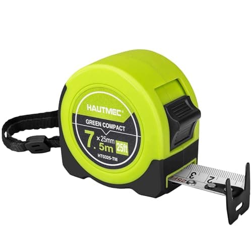 Image of HAUTMEC Tape Measure 7.5m/25ft with Dual Scale Metric and Imperial 1/8 Fractions Measuring Tape Compact Economical for Home DIY Renovations Crafting Quick Fixes HT0325-TM