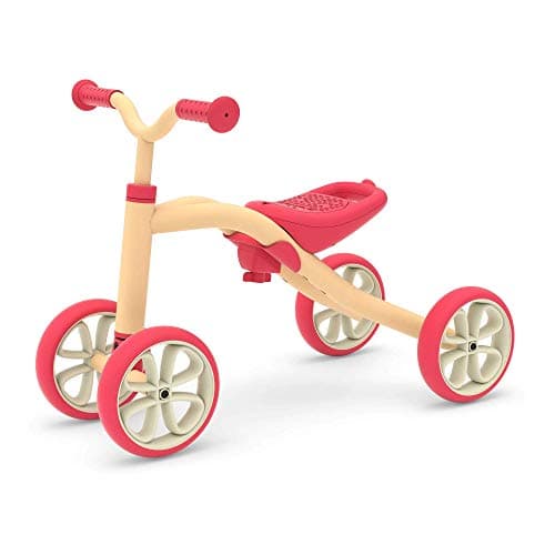 Image of Chillafish Quadie Grow - Peach & Beige | Adjustable Ride-On for Kids 1-3 | Lightweight & Portable