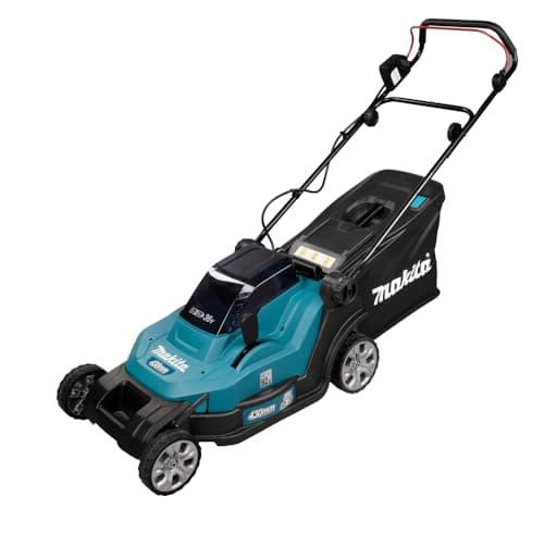 Image of Makita DLM432Z Twin Li-ion LXT Cordless Lawn Mower, Batteries and Charger Not Included, Blue, 43 cm, 18V (36V), 15.8 Kilograms