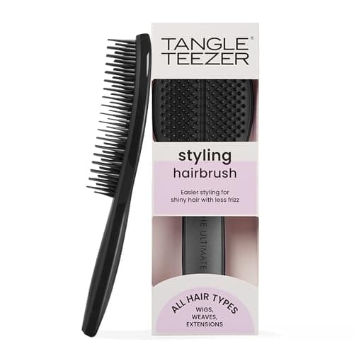 Image of Tangle Teezer The Ultimate Styler Hairbrush - Maintains & Blends Wigs, Weaves, Extensions & Clip-Ins - For Volume, Texture, Shine & Brushing Out Curls - Jet Black