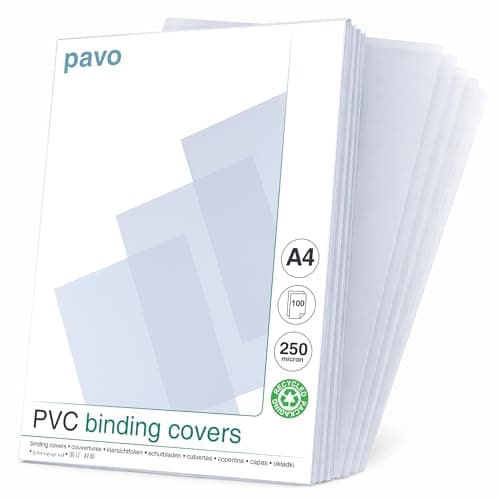 Image of Pavo - A4 250 Micron PVC Glass Transparent Cover - Clear (Pack of 100)