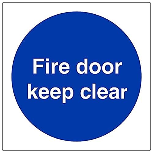 Image of V Safety Fire Door & Mandatory- Fire Door Keep Clear - 100 X 100mm