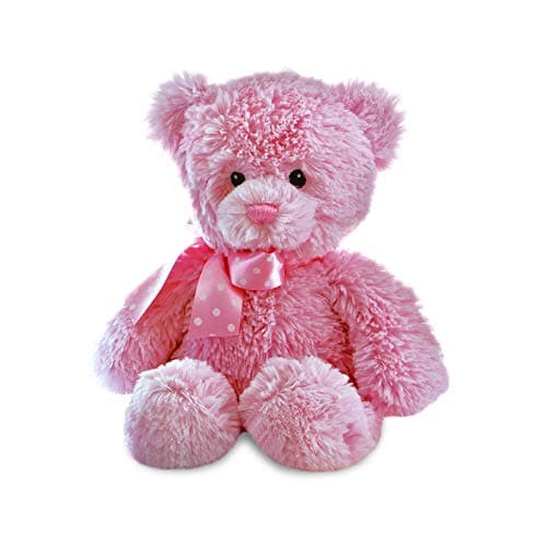 Image of Aurora Baby Yummy Pink Bear, 20507, Pink Soft Toy For The Nursery And Newborn Babies. Soft Teddy Bear. Perfect 'New Baby Girl' Gift