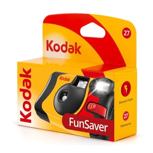 Image of KODAK FunSaver Flash 27exp - Single-Use 35mm Camera, Auto ON/OFF Flash, LED Indicator, Automatic Exposure Control - Black