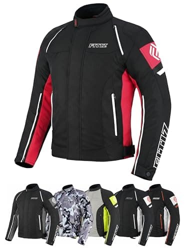 Image of FITIZ Premium Motorcycle Jacket Men for Adventure/Touring with Cordura Textile Summer Winter Windproof Bike Jacket for Racing, Riding Removeable CE Approved Protections