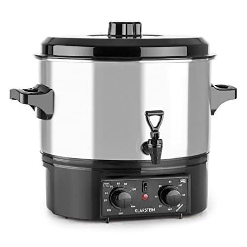 Image of Klarstein Biggie Small - Preserves cooker, Mulled wine machine, 16 L, 2000 W, Selectable temperature, Timer up to 120 minutes, Spigot, Stainless-steel, Insulated plastic handle, silver