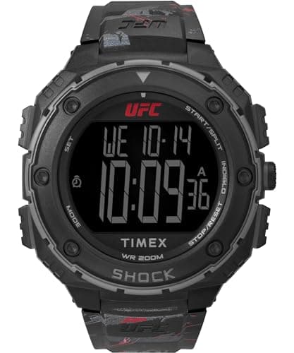 Image of Timex UFC Strength Shock XL Men's 50mm Black Resin Strap Watch TW2V85100