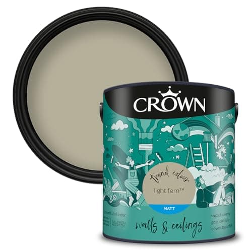 Image of Crown Walls & Ceilings Matt Emulsion Paint, Size 2.5L, Light Fern