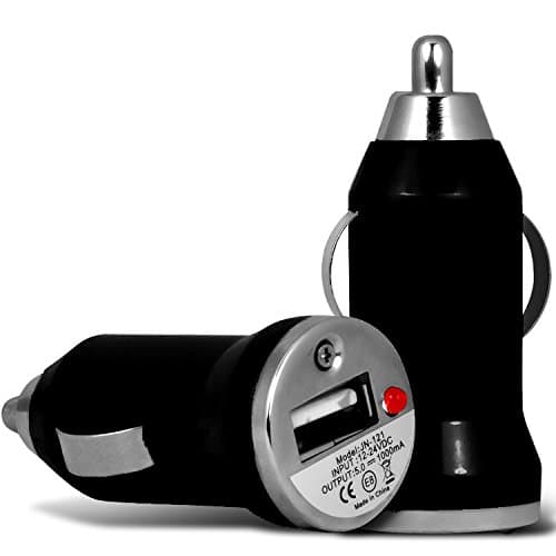 Image of 2 x Black USB Car Charger Adapter – 12V Compact Cigarette Lighter USB Plug – Universal Fast Charging for iPhone, Samsung, Android, Tablets, GPS, MP3 Players & More