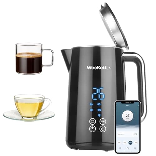 Image of Alexa Smart Kettle, 1.7L - Smart Home Voice Control - Temperature Control with Cool Touch, LED Display & Keep Warm Function - 3000w Energy Efficient & BPA Free - Black