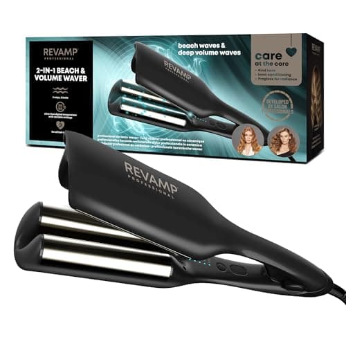 Image of REVAMP 2 in 1 Beach & Volume Professional Hair Waver - Ceramic Waver, Hair Curler, Multi Styler for High Volume Waves or Mermaid Beach Waves - Hair Care Wavers for Short, Medium and Long Hair Types
