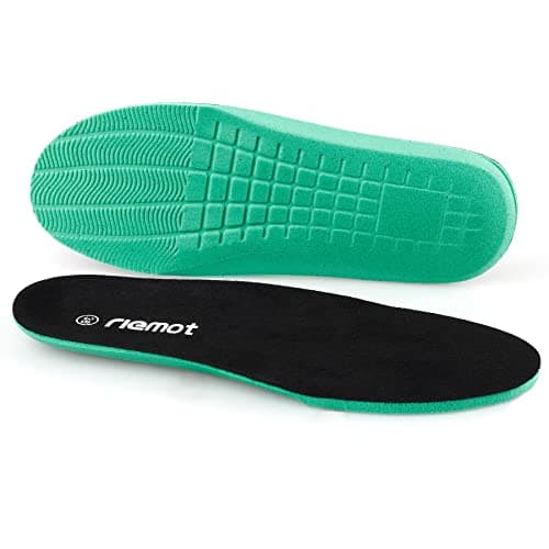 Image of riemot Insoles for Women and Men, Comfort Insole Cushioning Inner Soles for Running Shoes, Trainers, Work Boots, Sneakers, Replacement Shock Absorption Shoe Inserts, Black, UK 6