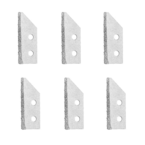 Image of TorSor 6 Pack Grout Removal Tool Blade Replacement with Diamond Surface for Tile Cleaning Tiling Scraping Rake Caulking Angled Grout Hand Saw Remover Knife Scraper with Handle