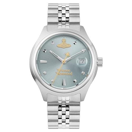Image of Vivienne Westwood Little Camberwell 29mm Ladies Quartz Watch with Light Blue Dial and Silver Stainless Steel Bracelet