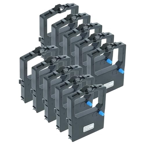 Image of vhbw 10x Ribbon Cartridge Compatible with OKI Microline 3391 eco, 3391, 390 Plus, 390 Turbo, 380 Dot Matrix, Receipt Printer - Black Ink Ribbon