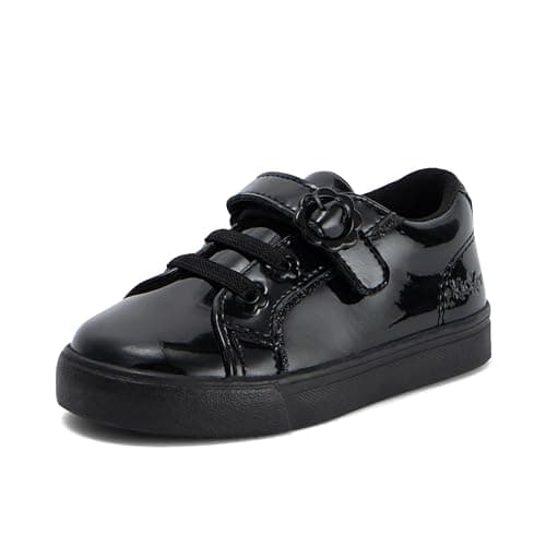 Image of Kickers Infant Girl's Tovni Lo Vel Bloom School Uniform Shoe, Black, 8 UK Child