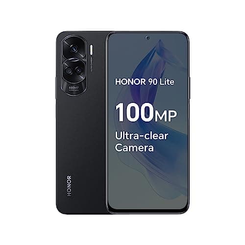 Image of HONOR 90 Lite Smartphone 5G with 100MP Triple Camera, 8+256GB, 6,7” 90Hz Display, 4500mAh, Dual SIM, Android 13, Midnight Black