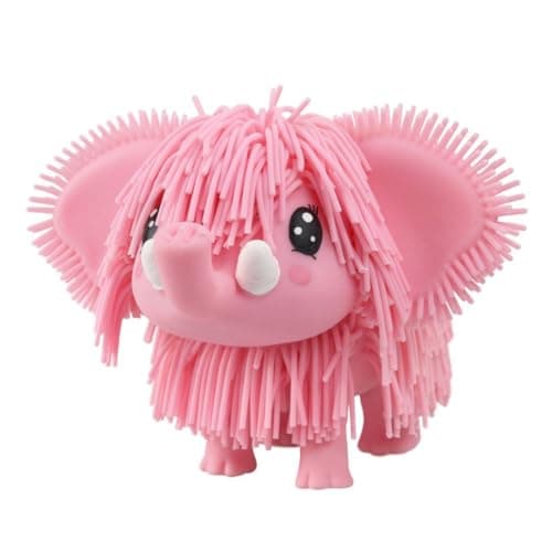 Image of Jiggly Pets Elephant Pink Interactive Electronic Elephant toy with sounds music and movement Animal Toys Interactive pets walking toy elephant