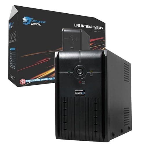 Image of Powercool 650VA Smart UPS Battery Backup – 390W Line-Interactive Uninterruptible Power Supply with AVR, RJ45 Surge Protector, USB Monitoring, 2× UK Outlets, Generator Compatible | 12V 7Ah Battery