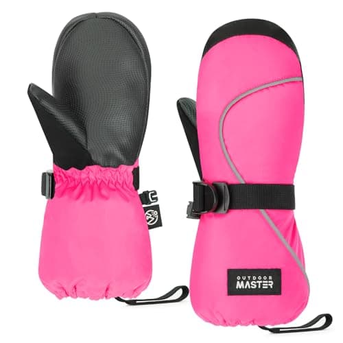 Image of OutdoorMaster Kids Ski Mittens, Ski Winter Waterproof Thermal Snow Gloves for Boys & Girls, Skiing, Snowboard, Winter Sports