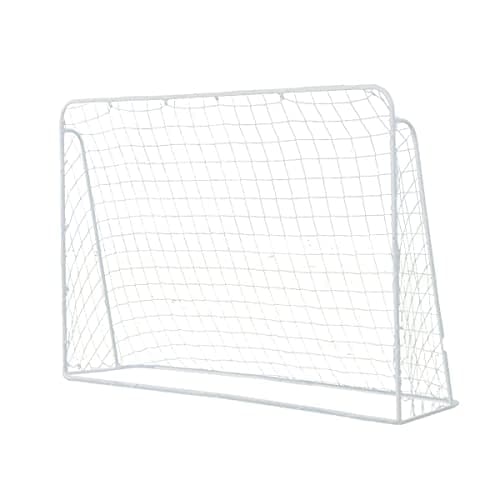 Image of CHARLES BENTLEY All Ages, 7ftx5ft, Metal, Portable, Football Goal, Net, Easy Assembly, U Shaped Ground Pegs, 3 Ply Net, Outdoor, Garden, Patio, Children, Long Lasting, Steel (305x180x122cm)