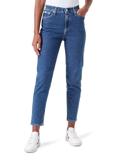 Image of Calvin Klein Jeans Women's Mom Jean J20j221589 Tapered, Denim Dark, 28W