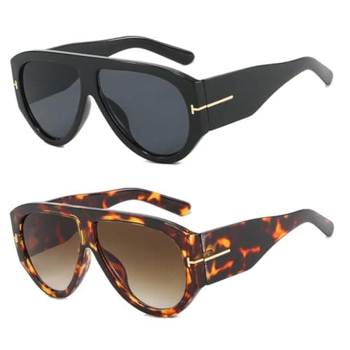 Image of EDLMKM Oversized Sunglasses for Women, Retro 70s Sunglasses Womens Mens, Women Large Sunglasses Vintage Fashion Ladies Sun Glasses, Pilot Oversized Vintage Ladies Sun Glasses